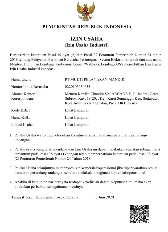 Lampiran Izin Industri